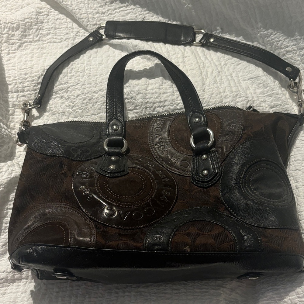 Coach Black and Brown Satchel Bag